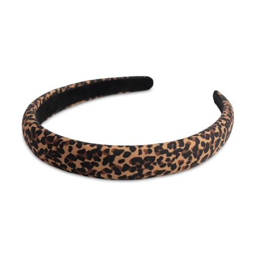 SXQLYH Haarreif gepolstertes Leopardenmuster Stoff Haarreifen - Stirnband Gepolstert Damen - Haarschmuck Stoff-Haarband Stirnbänder Breit Gepolstert Haarband für Frauen Mädchen (4, 2.2CM) von SXQLYH
