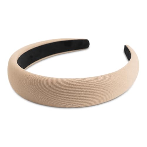 SXQLYH Haarreif gepolstertes Stoff Haarreifen - Stirnband Gepolstert Damen - Wunderschön Stirnband Damen Haarschmuck Stoff Haarreifen Breit Gepolstert Haarband für Frauen Mädchen (Kaki) von SXQLYH