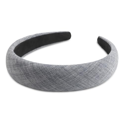 SXQLYH Haarreif gepolstertes Stoff Stirnband - Haarreifen Gepolstert Damen - Wunderschön Damen Stirnband Haarschmuck Haarreifen Breit Gepolstert Haarband für Frauen Mädchen (Grau) von SXQLYH