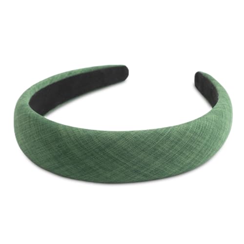 SXQLYH Haarreif gepolstertes Stoff Stirnband - Haarreifen Gepolstert Damen - Wunderschön Damen Stirnband Haarschmuck Haarreifen Breit Gepolstert Haarband für Frauen Mädchen (Grün) von SXQLYH