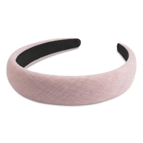 SXQLYH Haarreif gepolstertes Stoff Stirnband - Haarreifen Gepolstert Damen - Wunderschön Damen Stirnband Haarschmuck Haarreifen Breit Gepolstert Haarband für Frauen Mädchen (Rosa) von SXQLYH