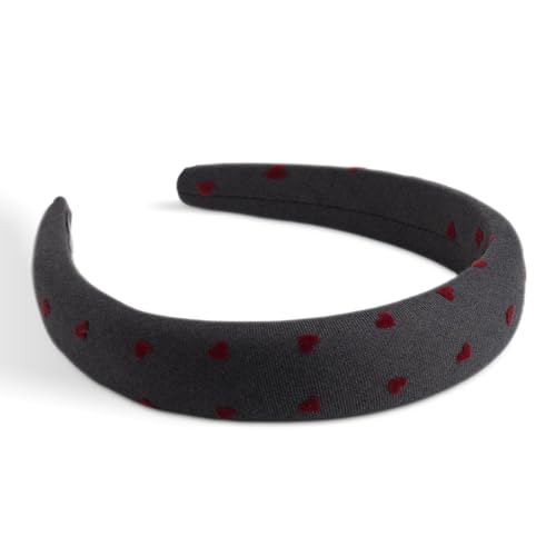 SXQLYH Haarreif gepolstertes Stoff Stirnband - Wunderschön Haarreifen Gepolstert Damen Haarschmuck Haarreifen Breit Gepolstert Haarband für Frauen und Mädchen Geburtstagsgeschenk (Dunkelgrau, A) von SXQLYH