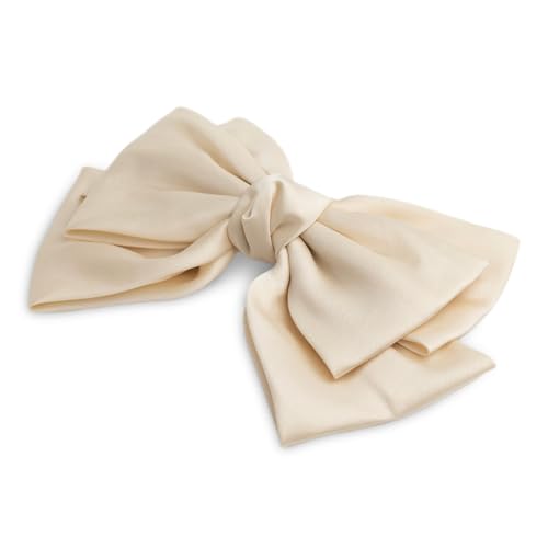 SXQLYH Schleife Haarspange, Damen-Haarspangen Satin französische große Schleife, Frauen Haarschleifen Haarklammern Französische Haarspangen Ballerina-Schleife, eleganter Satin-Haarschmuck (Weiß) von SXQLYH