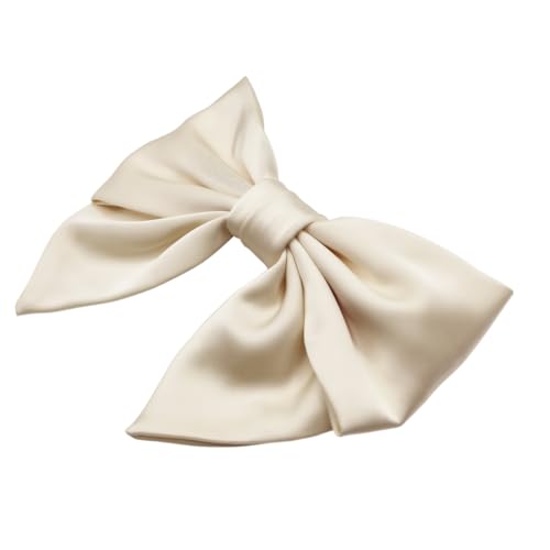 SXQLYH Schleife Haarspange Satin, Damen-Haarspangen mit Groß Schleife, Frauen Haarschleifen Haarklammern Französische Haarspangen Ballerina-Schleife, eleganter Satin-Haarschmuck (Weiß) von SXQLYH