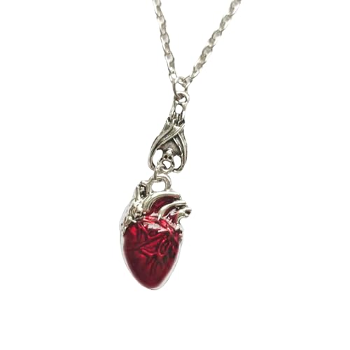 Anatomie-Herz-Halskette mit eleganten Kristallen für trendige Frauen, suchen einzigartigen und leidenschaftlichen Gothic-Schmuck, Accessoires, geheimnisvollen Charm-Schmuck von SXRQ
