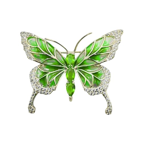 Artistics Brosche in Schmetterlingsform, glänzende Emaille-Beschichtung und Stein-Details, modischer Schmuck für den täglichen Gebrauch, elegante Brosche aus Legierung, Einheitsgröße, Wie beschrieben von SXRQ