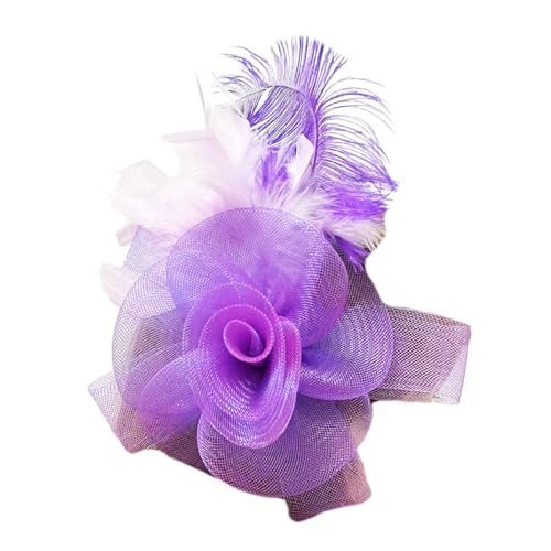 Auffälliger Kopfschmuck mit Netzblumen-Haarspange, zartes Haarteil, Haar-Accessoires, Kopfbedeckung für Damen und Mädchen von SXRQ