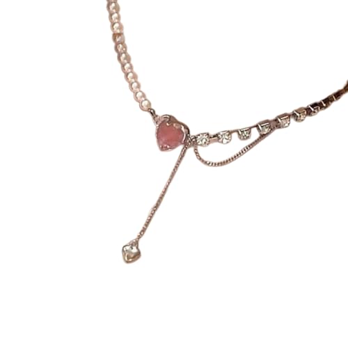 Elegante Halskette mit Quasten-Anhänger mit stabilen Imitationsperlen und Legierungsmaterialien, tragbar für Damen, stilvolle Halskette, Einheitsgröße, Wie beschrieben, Wie beschrieben von SXRQ