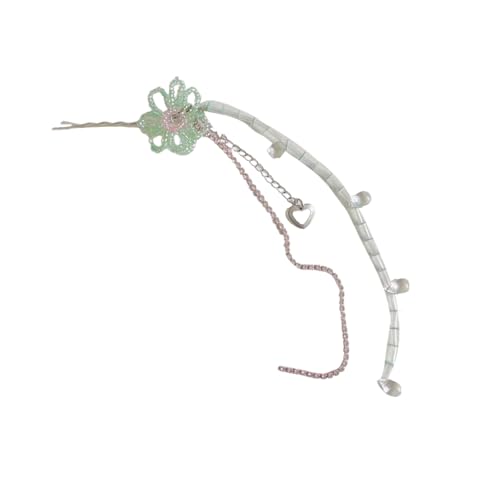 Elegante Legierung Kristall Haarnadel Blumendesign mit Steinen Quasten Haarschmuck formelle Veranstaltung Haarspange Verzierung funkelnde Legierung Haarnadel mit abnehmbaren Quasten und Blumenmotiven von SXRQ