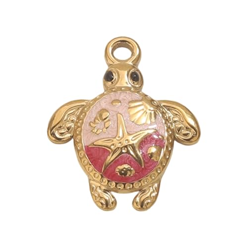 Eleganter Schildkröten-Anhänger mit Öltropftechniken, Schmuck für individuelle Halsketten und Armbänder, Edelstahl-Schildkröten-Anhänger, Einheitsgröße, Wie beschrieben, Wie beschrieben von SXRQ