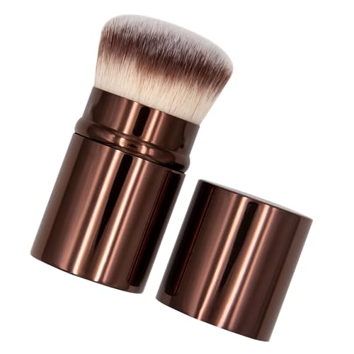 Kompakter Teleskop-Beauty-Pinsel für Frauen, Gesichts-Make-up und Puder, leicht zu transportieren, Kosmetikpinsel mit hygienischem Deckel von SXRQ