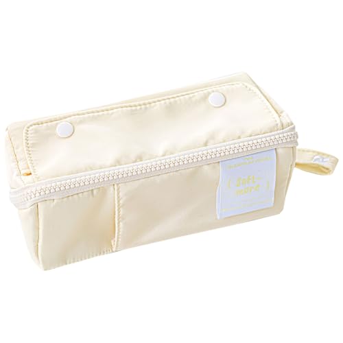 Mehrzweck-Federmäppchen, großes Fassungsvermögen, ausziehbare Tasche, Canvas-Tasche, Make-up-Aufbewahrungstasche für Mädchen und Frauen, tragbares Schreiben, Butter von SXRQ