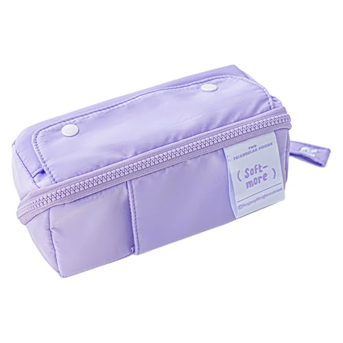 Mehrzweck-Federmäppchen, großes Fassungsvermögen, ausziehbare Tasche, Canvas-Tasche, Make-up-Aufbewahrungstasche für Mädchen und Frauen, tragbares Schreiben, Morado von SXRQ
