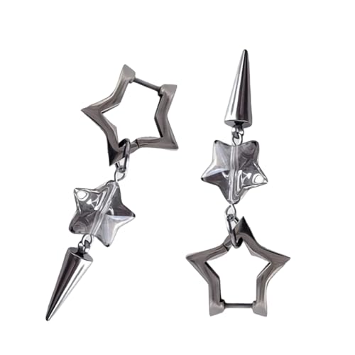 Moderne Metalllegierung Stern und konische baumelnde Ohrringe leichte geometrische Ohrringe Zubehör Ohrbekleidung für Frauen Mädchen Alltag Mode Ohrringe von SXRQ