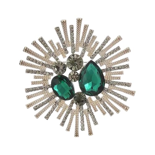 Moderne Retro-Brosche für Damen, luxuriös, Strasssteine, Barock-Design, Mehrzweck, leicht, Mode-Accessoire, Retro-Courts inspirierte Kristall-Brosche, 6.2cm, Wie beschrieben von SXRQ