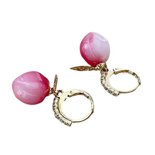 Modische Pfirsich-Ohrringe, süße baumelnde Ohrringe, Pfirsichform, einzigartige Legierungsstruktur, geeignet für modischen Look, modischer Schmuck von SXRQ