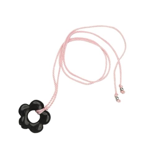 Modische schwarze Blumen-Halskette für Damen, verstellbare Halsbänder, Schlüsselbeinkette, Schmuck, verschönert den täglichen Stil, Party-Accessoire, Einheitsgröße, Wie beschrieben, Wie beschrieben von SXRQ