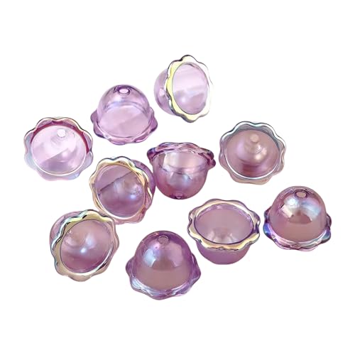 SXRQ 10 Stück Acrylperlenkappen mit mehreren Blütenblättern für Schmuckherstellung und bunte Windglocken, Zubehör, Bastelperlen für Kinder, Einheitsgröße, Wie beschrieben, Wie beschrieben von SXRQ