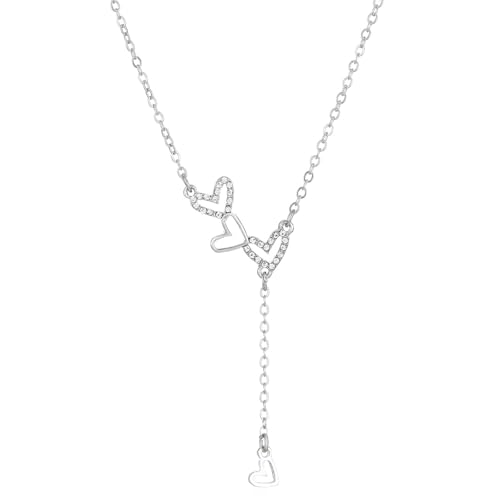 SXRQ Elegante, hohle Herz-Halskette, zierlicher Legierungs-Anhänger, elegante Schlüsselbeinkette für Damen, tägliches Tragen, Geschenk, Legierung, Schmuck-Halskette von SXRQ