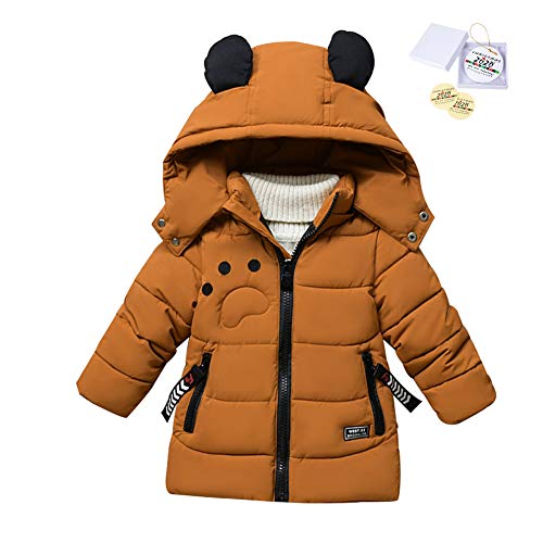 SXSHUN Jungen Winterjacke mit Abnehmbarer Kapuze Kinder Verdickte Outdoor Jacke Mädchen Wintermantel Daunenmantel Daunenjacke 86 von SXSHUN