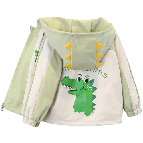 SXSHUN Kinder Jungen Übergangsjacke mit Kapuze Baby Langarm Jacke Outdoor Kinderjacke Atmungsaktiv Mantel, Grün A, 104-110 von SXSHUN