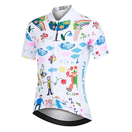 SXSHUN Radsport Bekleidung- Kinder Jungen/Mädchen Radtikot Fahrradtrikot Radshirt Fahrradfahren Jersey Radfahjren Obeiteil Bike Top mit Kurzarm, Kinder, die Hemden zeichnen, 4-5 Jahre(Label: S) von SXSHUN