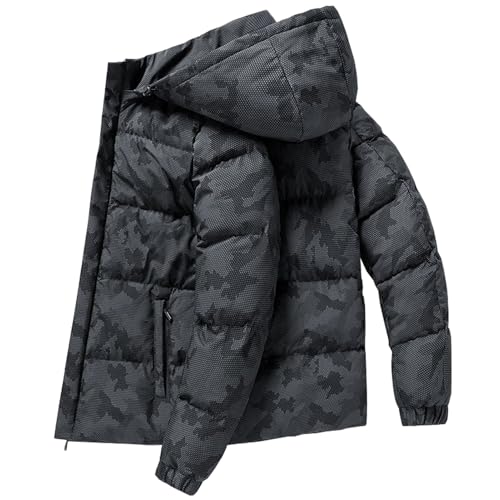 SXSHUN Winterjacke Jungen Steppjacke Kinder Wintermantel mit Kapuze Warme Kinderjacke Outdoorjacke Herbst Winter, Schwarz, 170 von SXSHUN