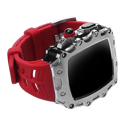 Gummi -Uhr -Gurt -Metallkoffer -Modifikation Kit ， für Bandreihe 44mm 45 mm SE 9 8 7 6 5 4 Modified DIY Luxury Watchband von SXSWCH