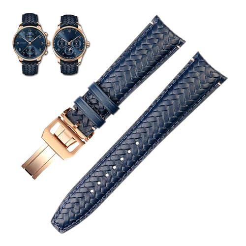 SXSWCH 22mm 20 mm echtes Leder -Uhrband für IWC IW503312 IW500713 IW344205 Blaues Cowhide Watch Gurt an Pin Schnalle SXSWCH 22mm 20 mm echtes Leder -Uhrband für IWC IW503312 IW500713 IW344205 Blaues Cowhide Watch Gurt an Pin Schnalle von SXSWCH