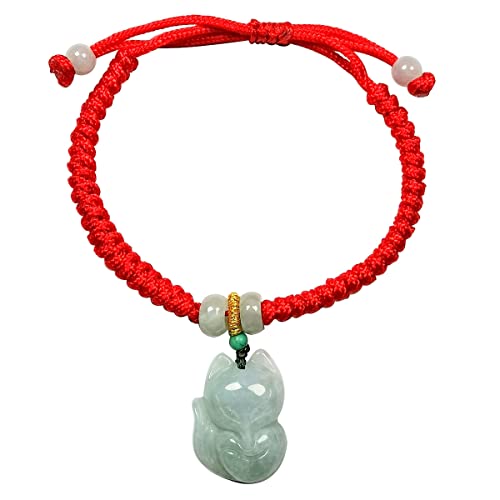 SXSWCH Armband Natural ein Grad Jade Fox Anhänger rotes Stringarmband Glücksarmband Freundschaft Armband Geschenk für Halloween Thanksgiving Weihnachten Damen Juwely von SXSWCH