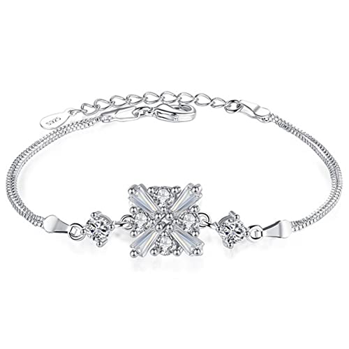 SXSWCH Armbandmarke Mode Mode Silberkette Link Armbänder Ladies Luxus AAA Kubikzirkonia Würfel Armband Frau Retro Schmuck Einfach 16+3cm von SXSWCH