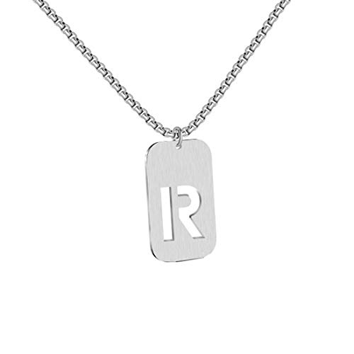 SXSWCH Minimalistische Monogramm aus rostfreiem Stahl anfängliche Halskettenbuchstaben Anhänger von SXSWCH