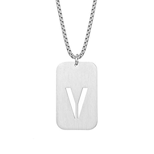 SXSWCH Minimalistische Monogramm aus rostfreiem Stahl anfängliche Halskettenbuchstaben Anhänger von SXSWCH