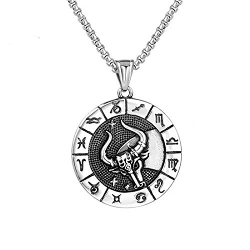 SXSWCH Unisex Edelstahl Vintage Round Zeichen Konstellation Halsketten von SXSWCH