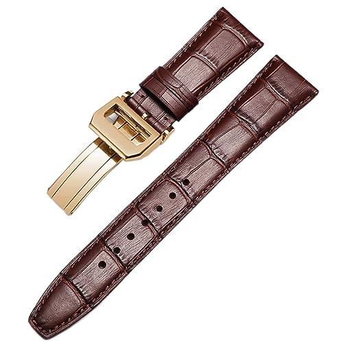 SXSWCH Watch Armband für IWC Pilot Watches Portofino Portugieser Männer Strap Watch Accessorie Echtes Leather Uhrenband Uhrengürtelkette (Farbe: Schwarz-Silber-Clasp2, Größe: 20 mm) von SXSWCH