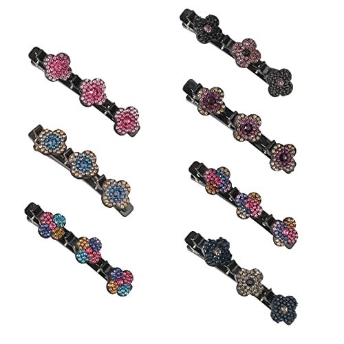 7 Stück Doppelschicht Haarspange, Geflochtene Haarspangen Haarspangen mit Funkelnden Kristallsteinen Glitzer Strass-Haarspange Elegante Haarstyling Clips für Frauen Mädchen von SXTDKMJ