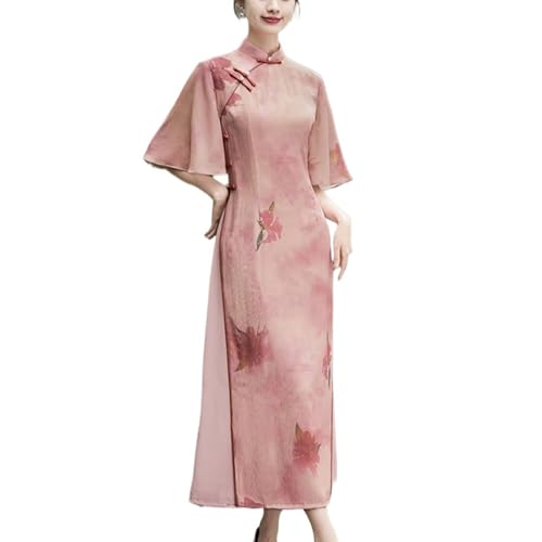 SXTYYH Traditionell Ao Dai Vietnam-Damenkleid Chinesisches Kostüm for Frauen Schlank Cheongsam Mode Qipao for Abendparty(XXL) von SXTYYH