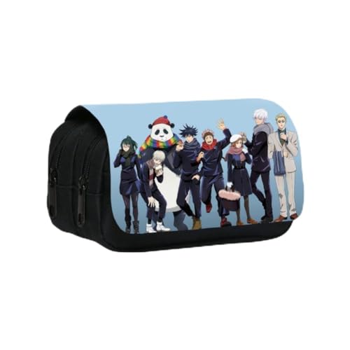 Anime Federmäppchen Doppelte Reißverschlüsse Große Kapazität Stift Tasche Satoru Figur Multi-Funktions-Schreibwaren Fall Portable Kosmetiktasche (C) von SXYNIO