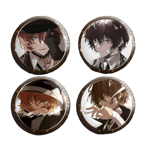 Bungo Abzeichen Dazai Osamu Abbildung Pin Abzeichen Nakahara Chuya Brosche 4pcs Set von SXYNIO