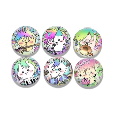 Chiikawai Abzeichen Set 6pcs niedlich Hachiware Figur Brosche Usagi Momonga gedruckt Pin Tasche Kappe Dekor Zubehör von SXYNIO