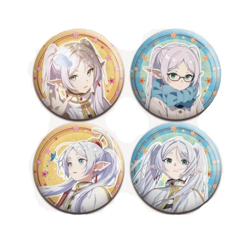SXYNIO Frieren Mehrfarbig Anstecknadel 4er Set, Durchmesser ca. 58mm, Zinklegierung, oxidationsbeständig, farbecht und langlebig, Klassisch, Brosche-Nadel, für Frauen, Anime, Pin, Abzeichen von SXYNIO