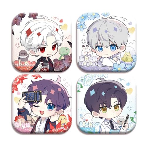 Love Deepspace Abzeichen 4pcs Niedliche Love Deepspace Chibi Figur Brosche Pin Tasche Kappe Dekor Zubehör von SXYNIO