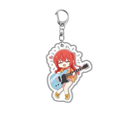 SXYNIO Bocchi Rock Acryl Schlüsselanhänger Charakter Figur Ijichi Nijika Yamada Ryo Kita Ikuyo Gotoh Hitori Acryl Schlüsselbund Tasche Dekorative Anhänger Anime Cosplay Party Zubehör (A) von SXYNIO