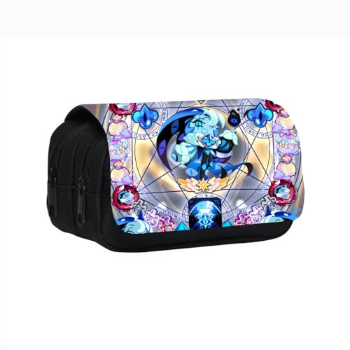 SXYNIO Cookie Kingdom Federmäppchen Doppelte Reißverschlüsse Große Kapazität Stift Tasche Cookie Run Figur Multi-Funktions-Schreibwaren Fall Portable Kosmetiktasche (A) von SXYNIO