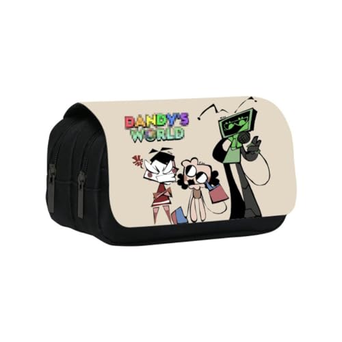 SXYNIO Dandi's World Federmäppchen Doppelte Reißverschlüsse Große Kapazität Stift Tasche Dandy Figur Multi-Funktions-Schreibwaren Fall Portable Kosmetiktasche (B) von SXYNIO