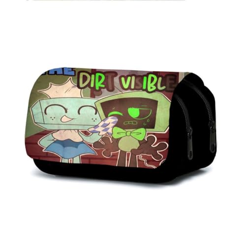 SXYNIO Dandi's World Federmäppchen Doppelte Reißverschlüsse Große Kapazität Stift Tasche Dandy Figur Multi-Funktions-Schreibwaren Fall Portable Kosmetiktasche (D) von SXYNIO