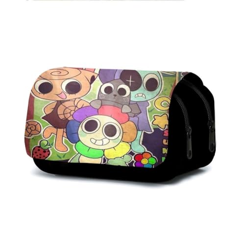 SXYNIO Dandi's World Federmäppchen Doppelte Reißverschlüsse Große Kapazität Stift Tasche Dandy Figur Multi-Funktions-Schreibwaren Fall Portable Kosmetiktasche (E) von SXYNIO