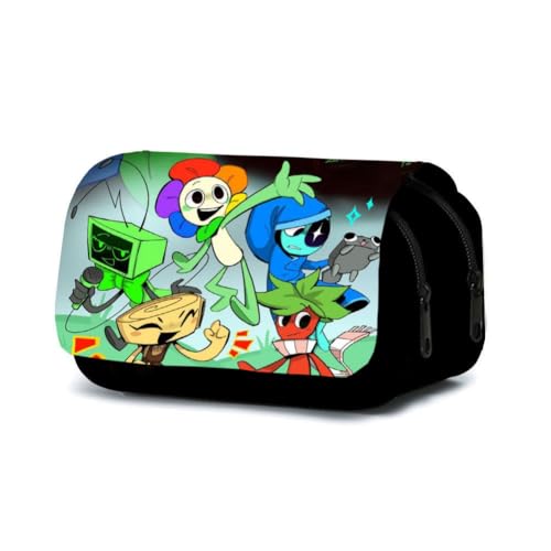 SXYNIO Dandi's World Federmäppchen Doppelte Reißverschlüsse Große Kapazität Stift Tasche Dandy Figur Multi-Funktions-Schreibwaren Fall Portable Kosmetiktasche (F) von SXYNIO