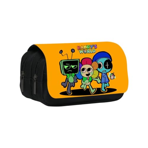 SXYNIO Dandi's World Federmäppchen Doppelte Reißverschlüsse Große Kapazität Stift Tasche Dandy Figur Multi-Funktions-Schreibwaren Fall Portable Kosmetiktasche (G) von SXYNIO