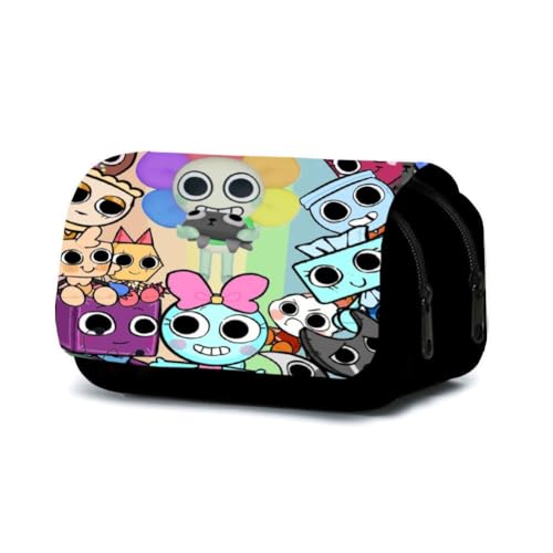 SXYNIO Dandi's World Federmäppchen Doppelte Reißverschlüsse Große Kapazität Stift Tasche Dandy Figur Multi-Funktions-Schreibwaren Fall Portable Kosmetiktasche (H) von SXYNIO